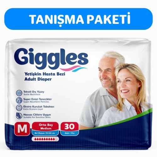 Giggles Yetişkin Hasta Bezi Medium 30 lu 1 Paket 30 Adet